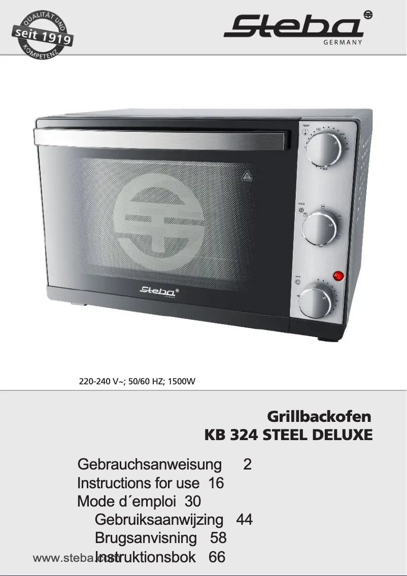 First page image of the manual for KB 324 STEEL DELUXE