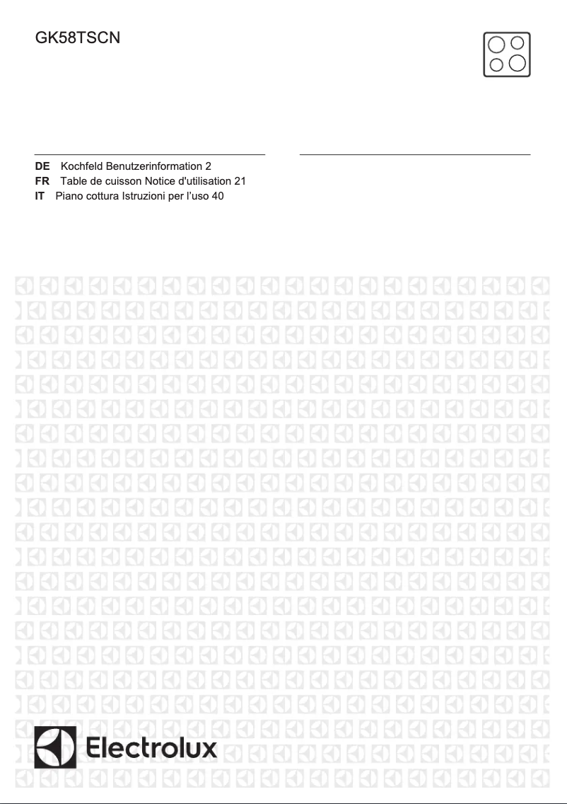 First page image of the manual for GK58TSCN