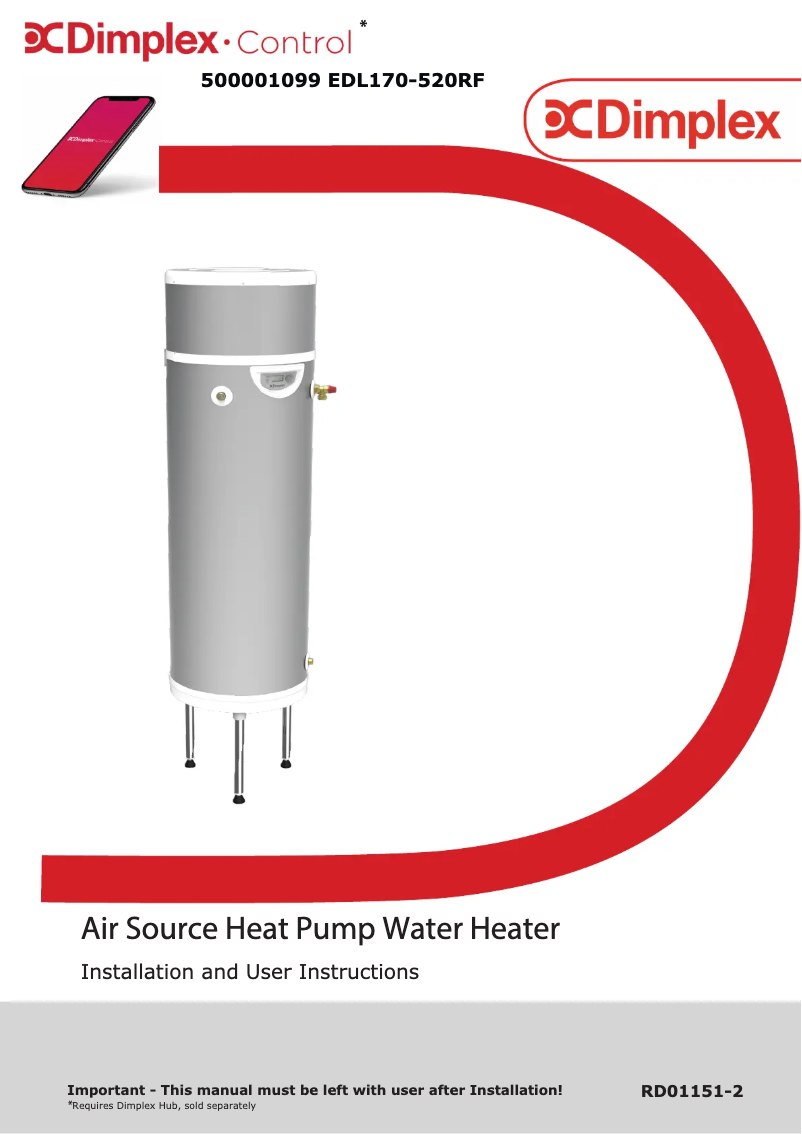 Page 1 of the manual User Manual Dimplex EDL170-520RF