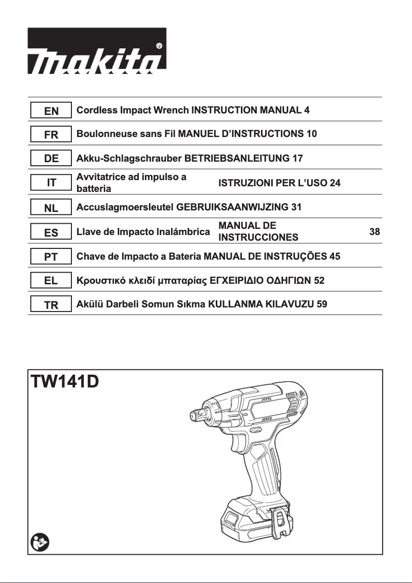 First page image of the manual for TW141DZ