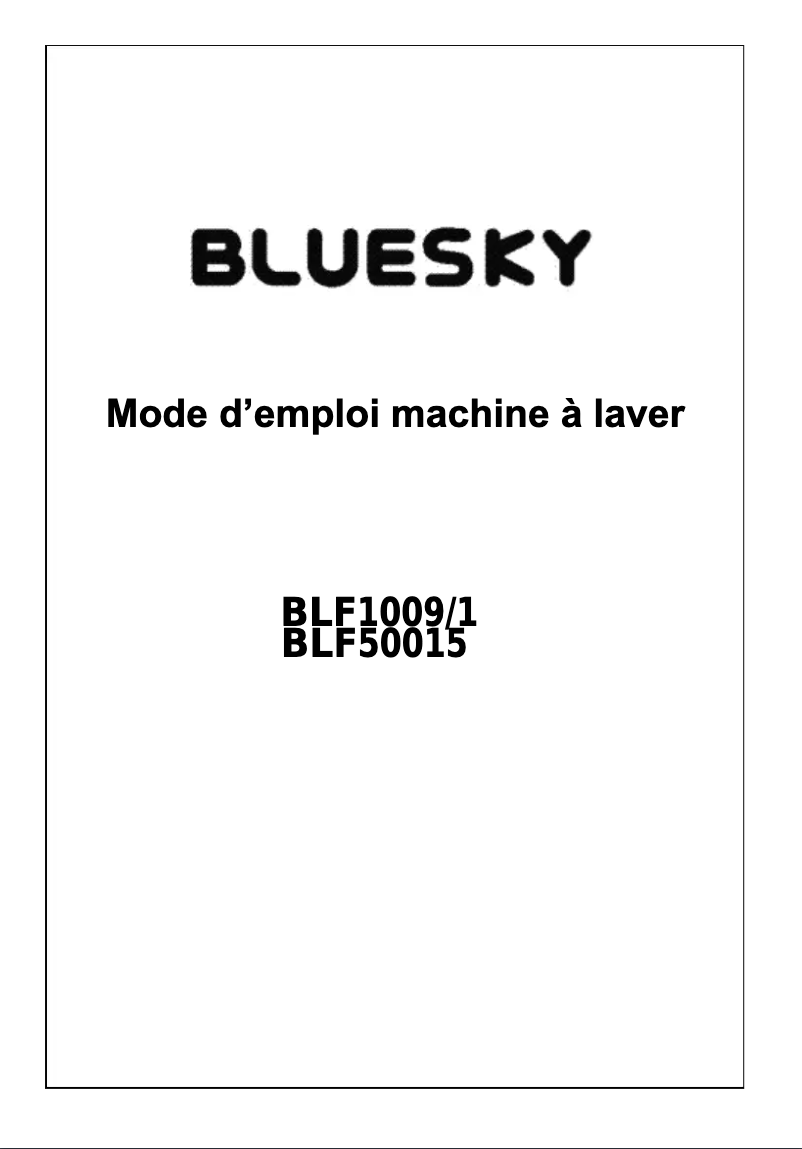 Page 1 of the manual User Manual Bluesky BLF 50015