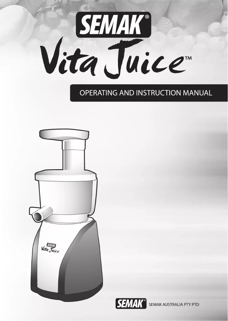 First page image of the manual for Vita Juice VJ2012