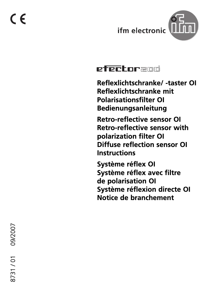 First page image of the manual for OI0010