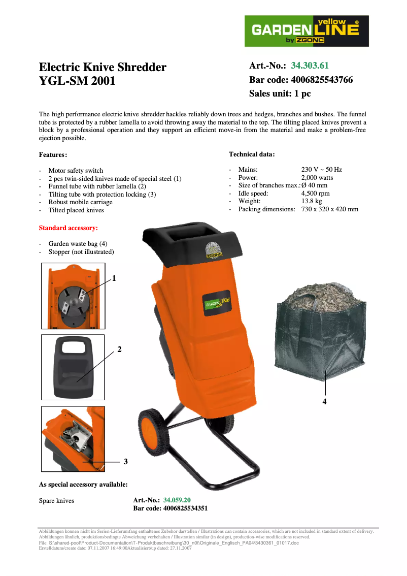 First page image of the manual for YGL-SM 2001