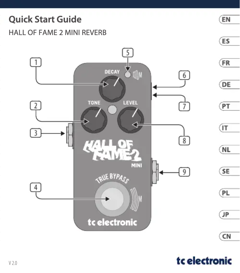 Page 1 of the manual User Manual TC Electronic Hall Of Fame 2 Mini Reverb