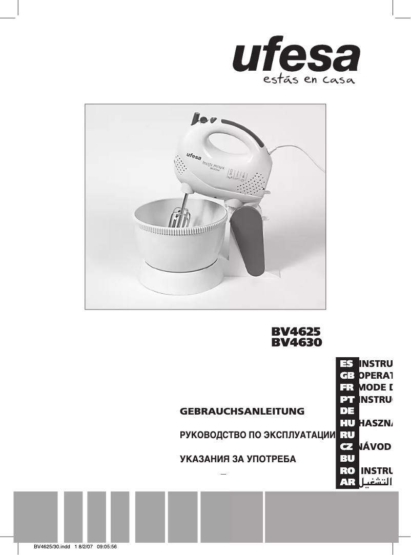 Page 1 of the manual User Manual Ufesa BV4625