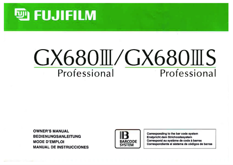 Page 1 of the manual User Manual Fuji Professional GX680IIIS