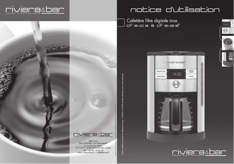 Page 1 of the manual User Manual Riviera & Bar CF540A