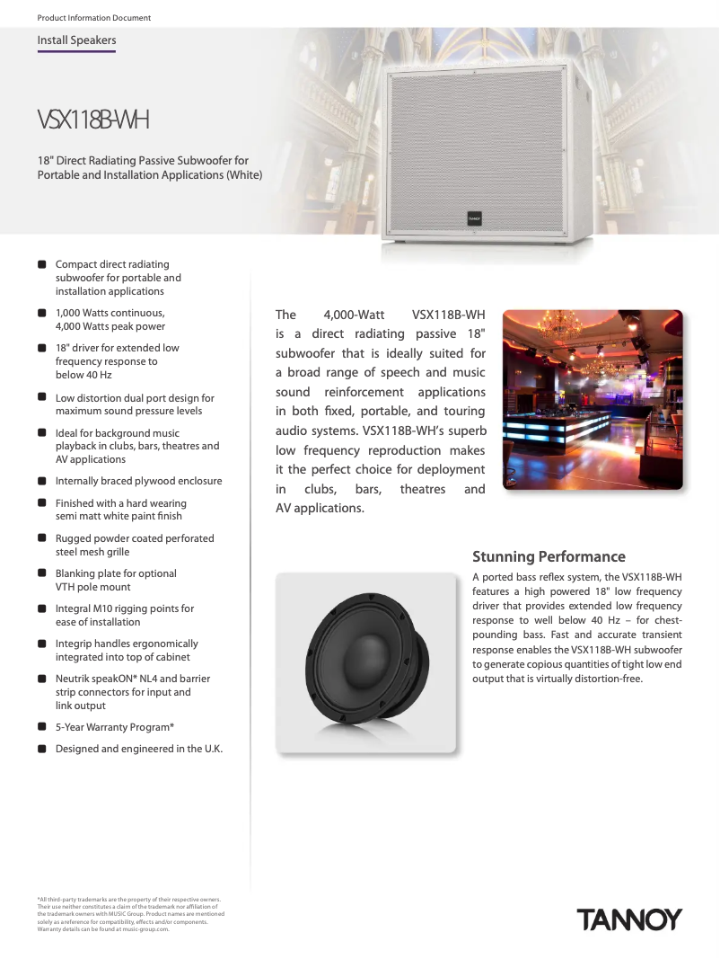 First page image of the manual for VSX118B