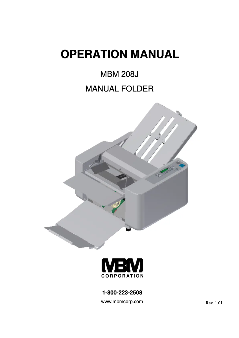 Page 1 of the manual User Manual MBM 208J