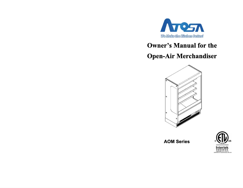 First page image of the manual for AOM-40B