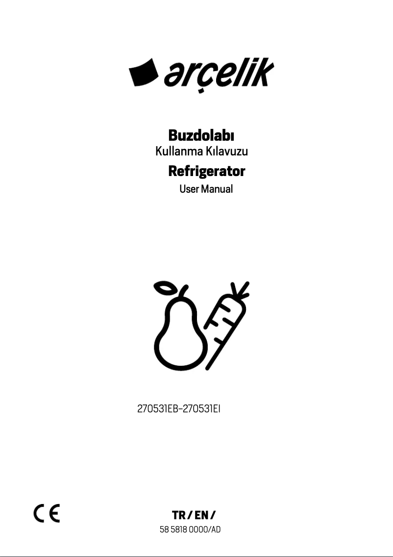 Page 1 of the manual User Manual Arçelik 270531 EB