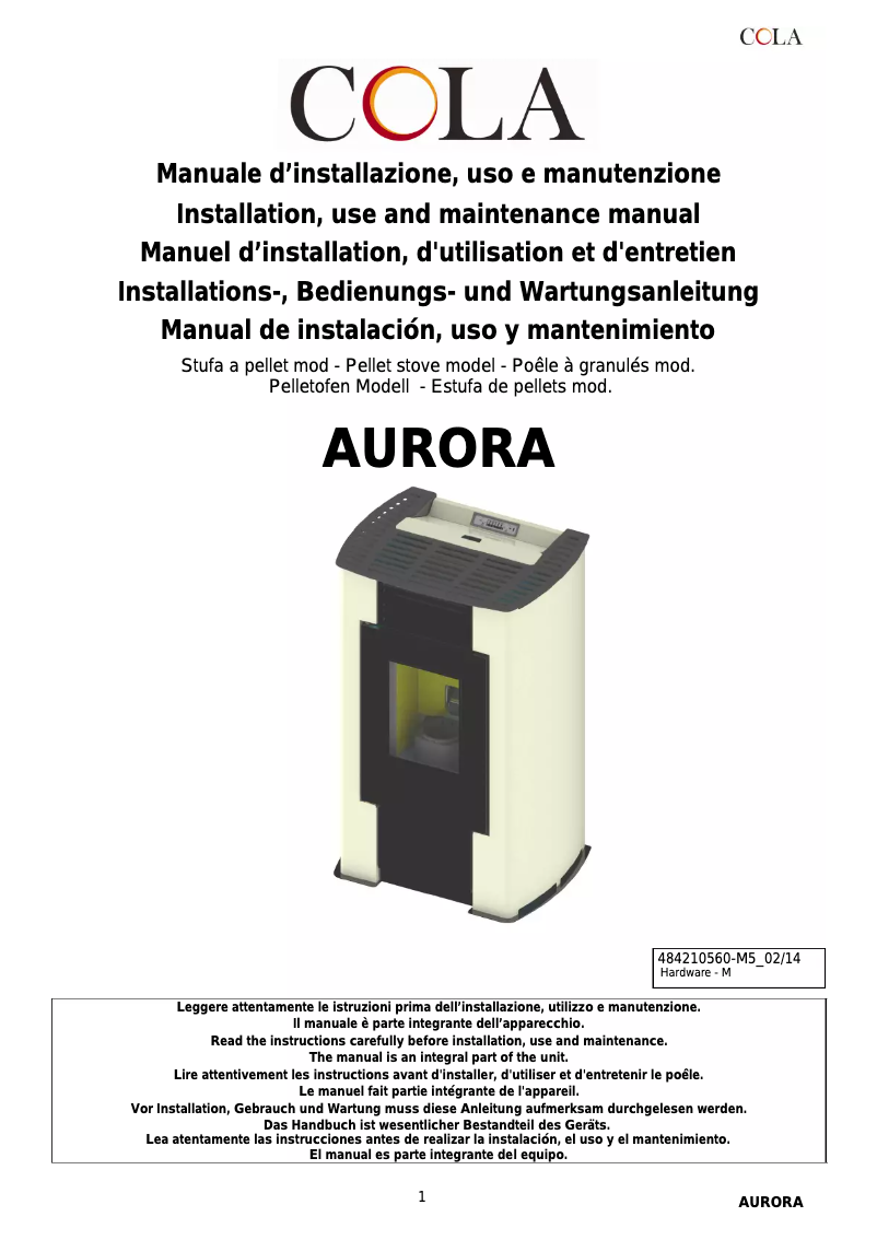 First page image of the manual for Aurora