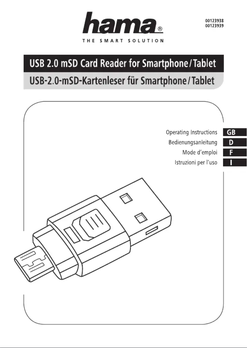 Page 1 of the manual User Manual Hama 00123938
