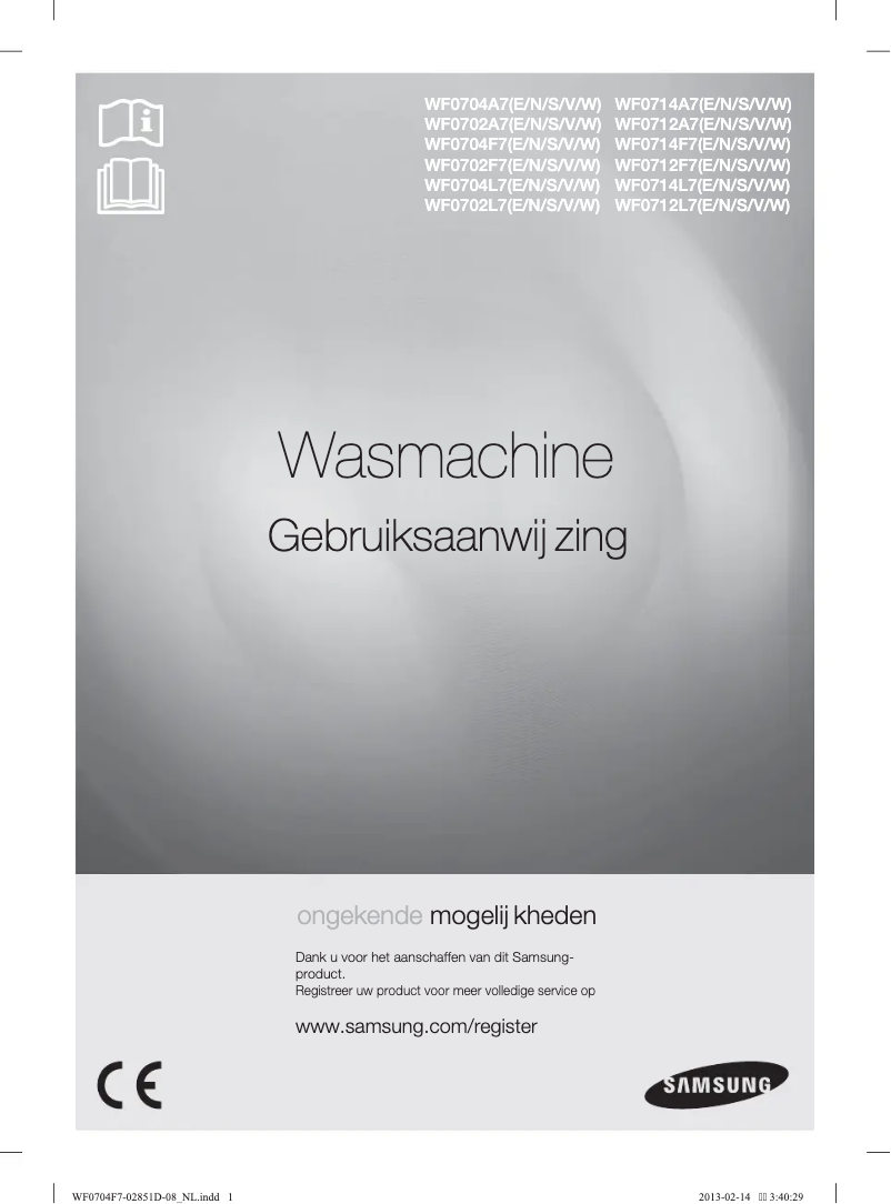 Page 1 of the manual User Manual Samsung WF0704F7W1