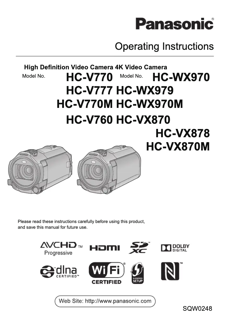 Page 1 of the manual User Manual Panasonic HC-V760