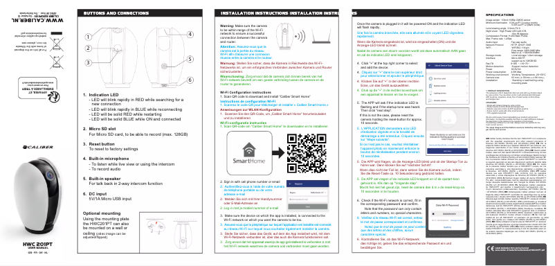 First page image of the manual for HWC 201PT
