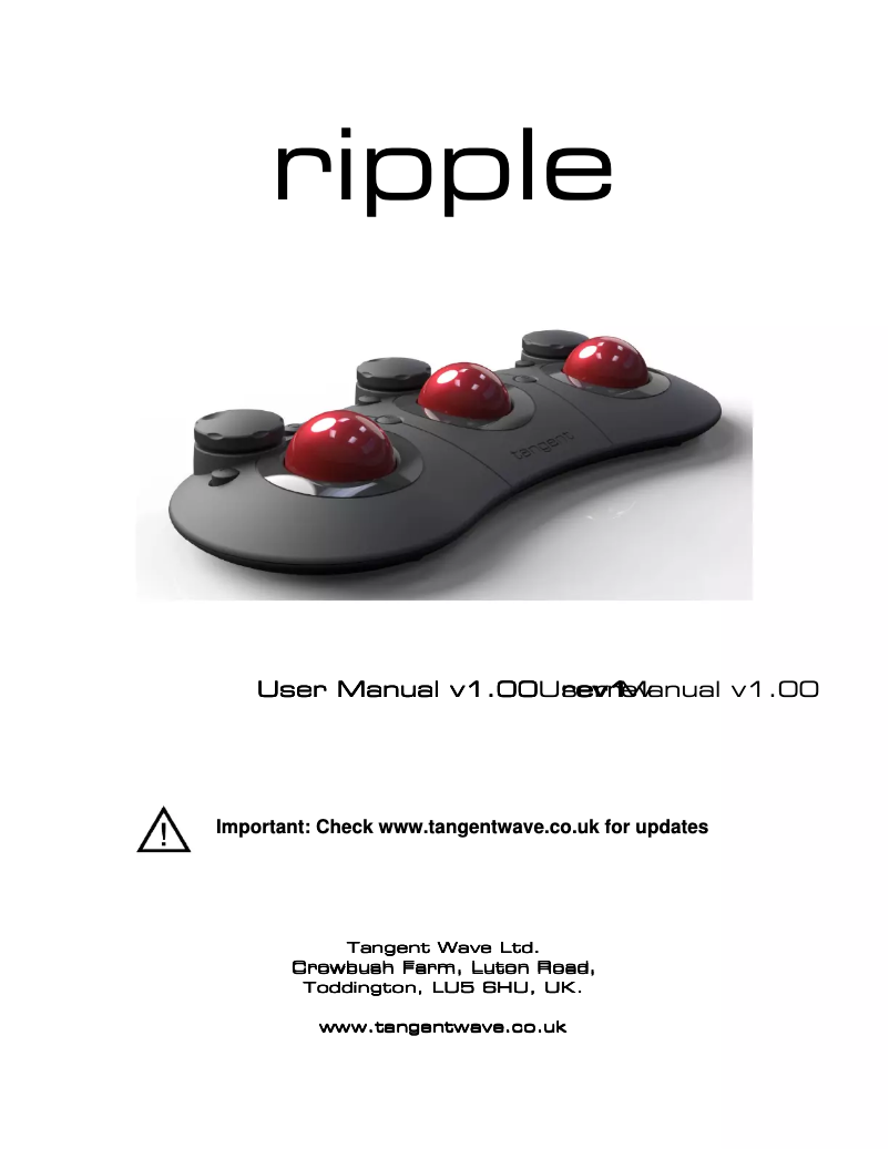 First page image of the manual for RIPPLE