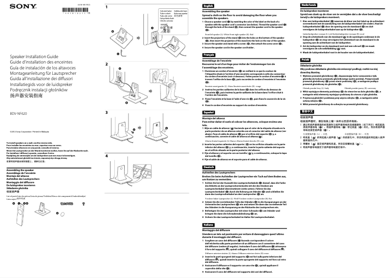 First page image of the manual for BDV-NF620