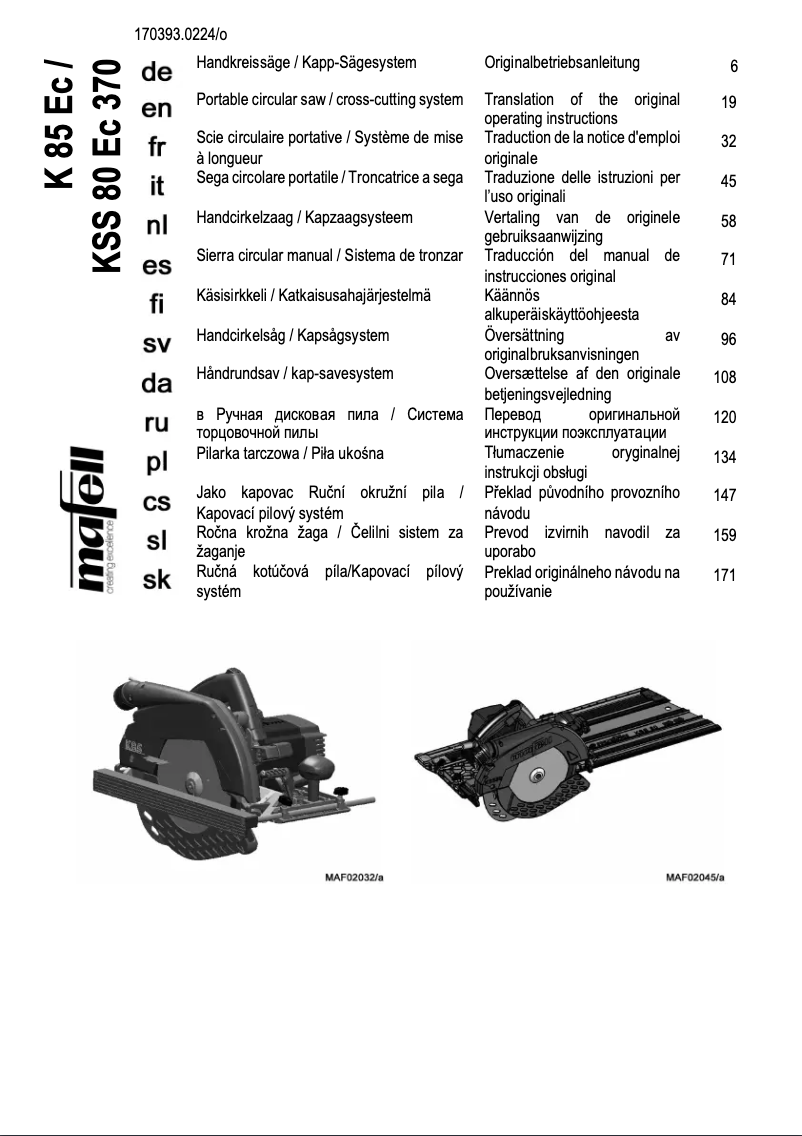 First page image of the manual for KSS 80 EC