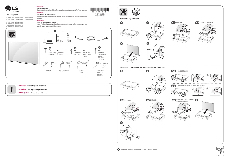 First page image of the manual for 86UK6570PUB