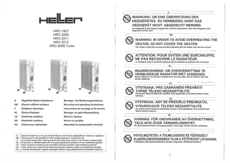 Page 1 of the manual User Manual Heller HRO 1507