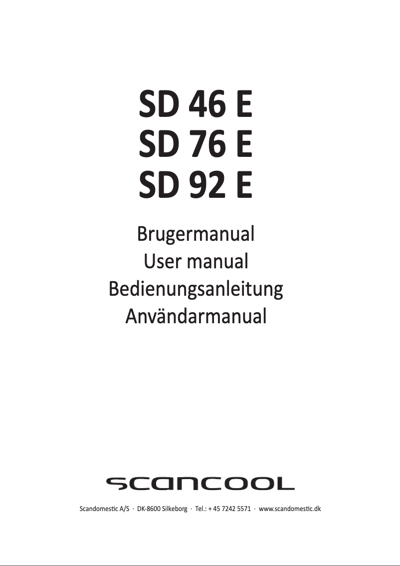 Page 1 of the manual User Manual Scancool SD 92 E