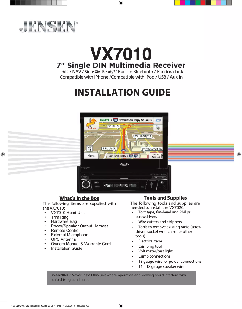 First page image of the manual for VX7010