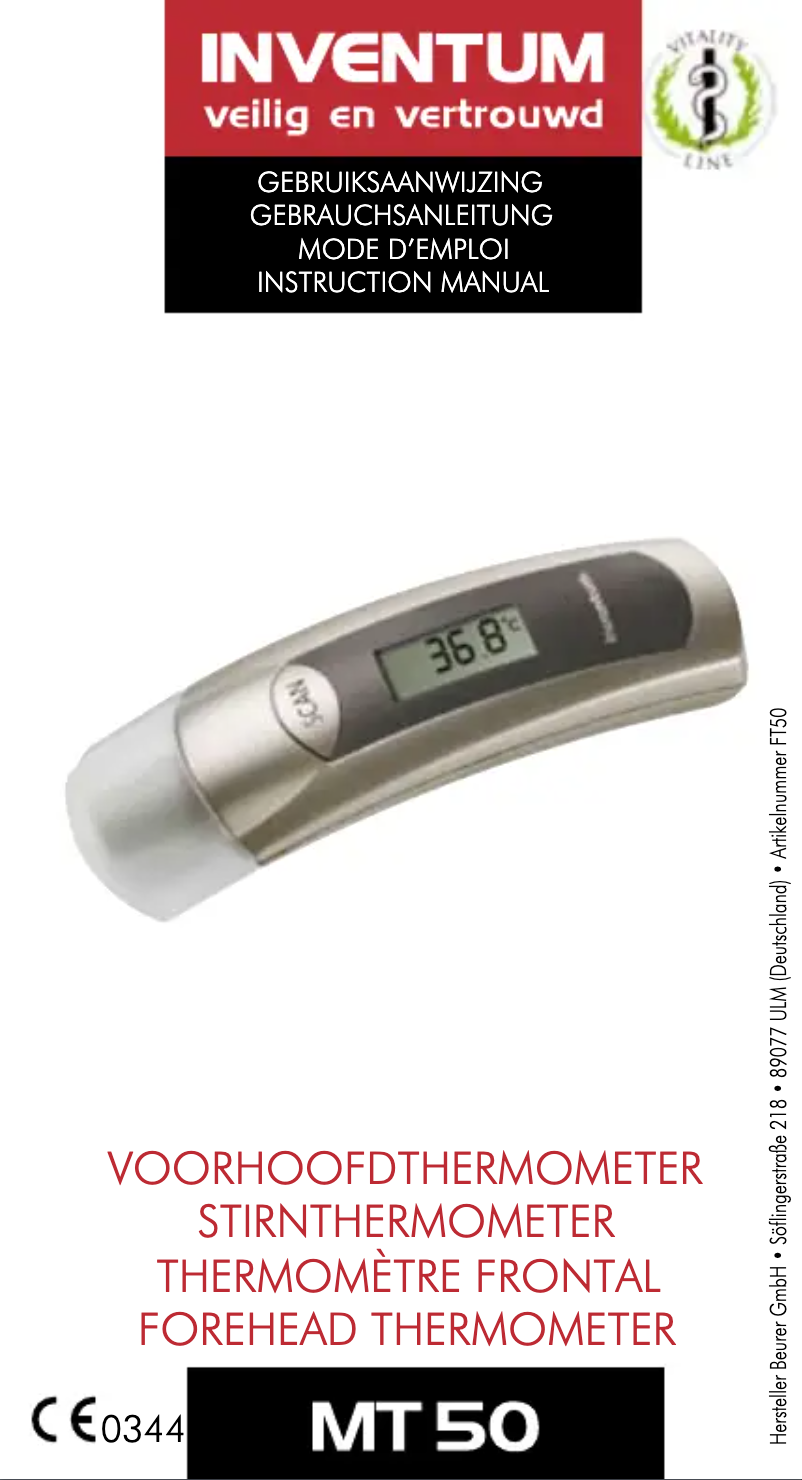 First page image of the manual for MT50