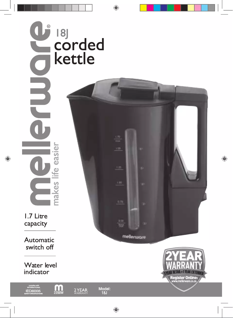 Page 1 of the manual User Manual Mellerware 18JBK