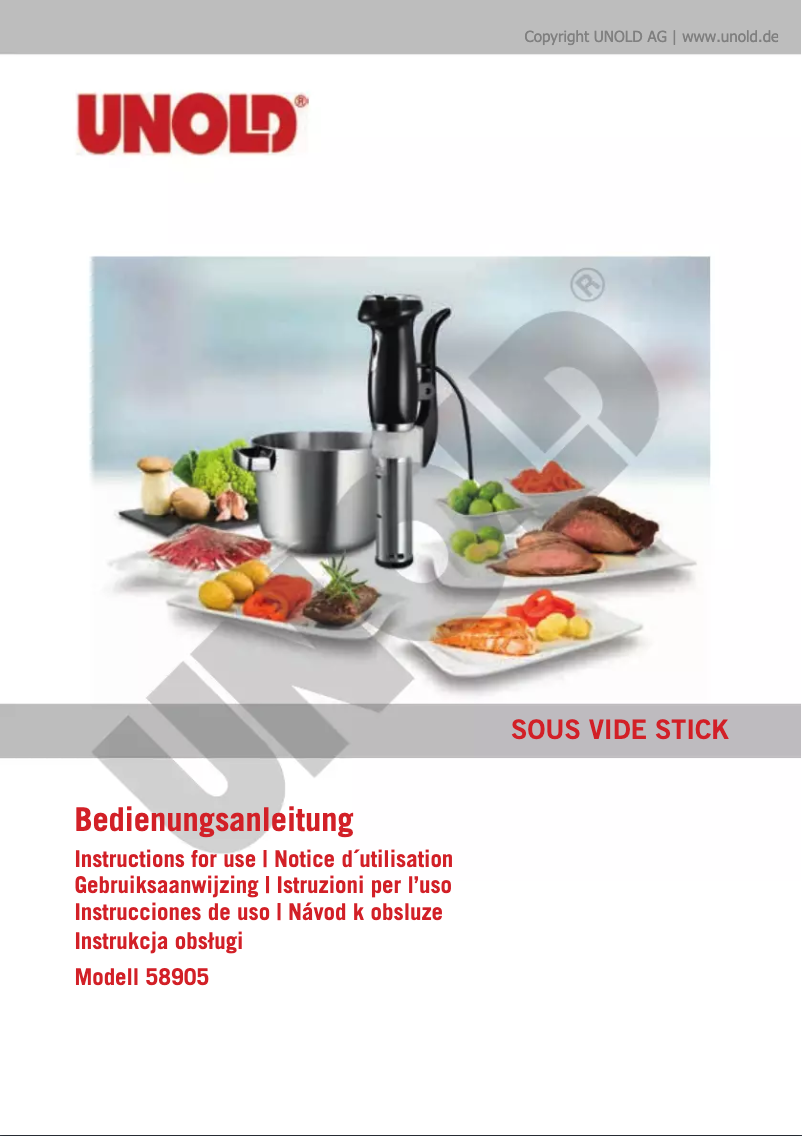 First page image of the manual for Sous Vide Stick 58905