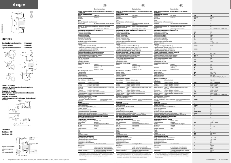 First page image of the manual for ECR180D