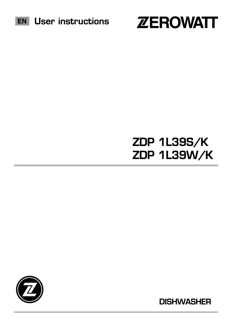 Page 1 of the manual User Manual Zerowatt ZDP 1L39W/K