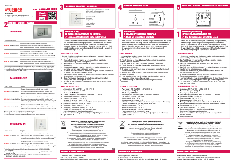 First page image of the manual for Sens IR DUO