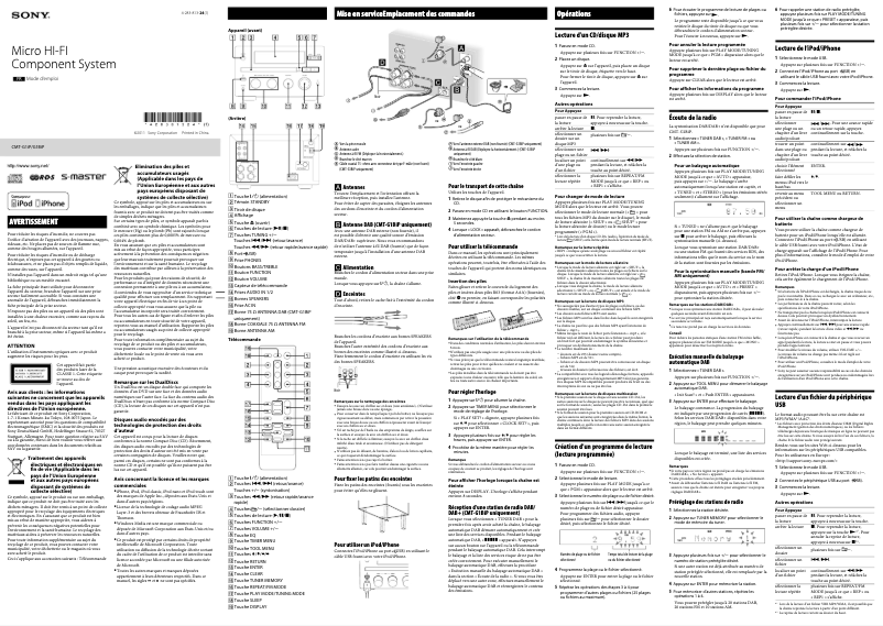 Page 1 of the manual User Manual Sony CMT-G1BiP