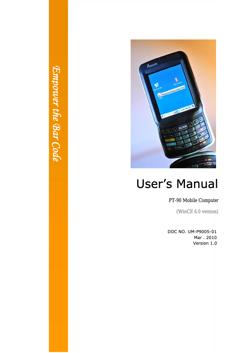 First page image of the manual for PT-90