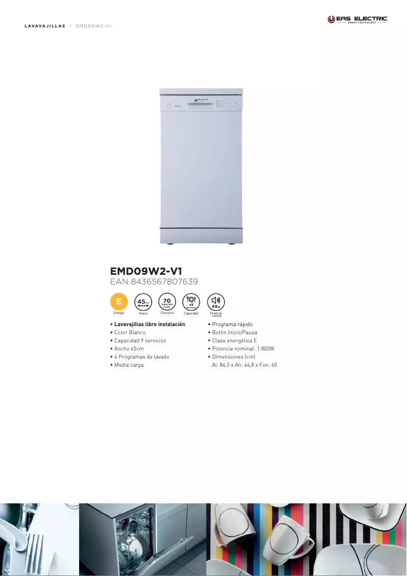 Page 1 of the manual Technical Sheet EAS Electric EMD09W2-V1