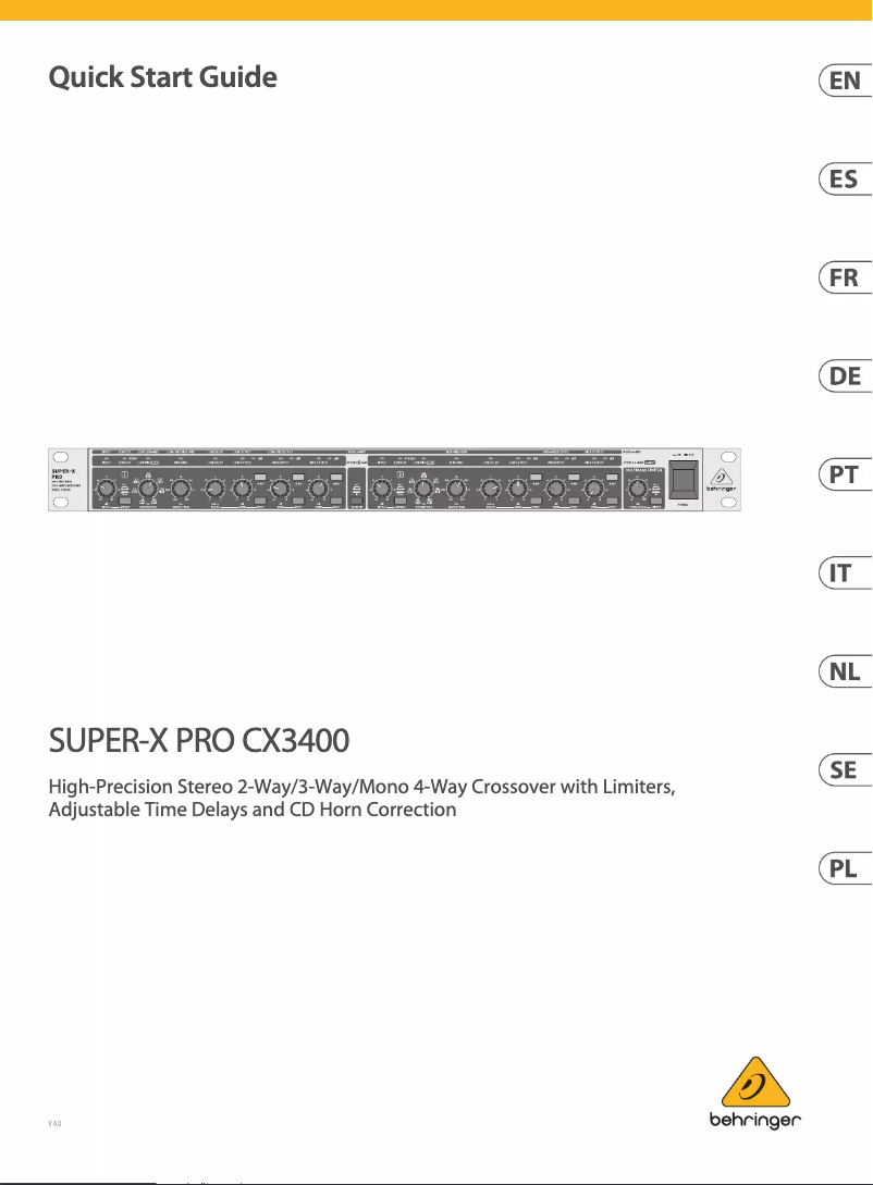 First page image of the manual for CX3400