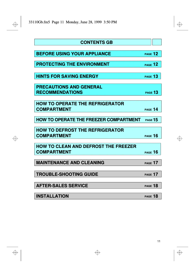 Page 1 of the manual User Manual Whirlpool ARC 3610