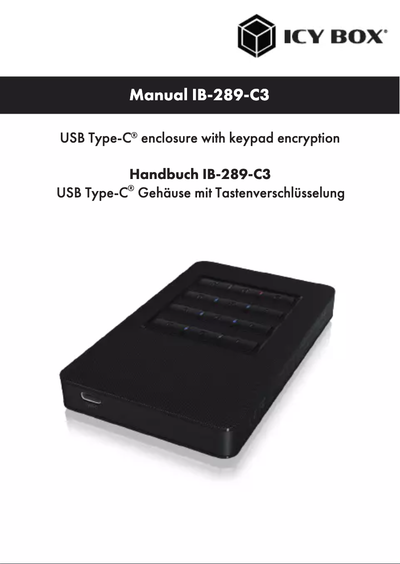 Page 1 of the manual Instruction Manual Icy Box IB-289-C3