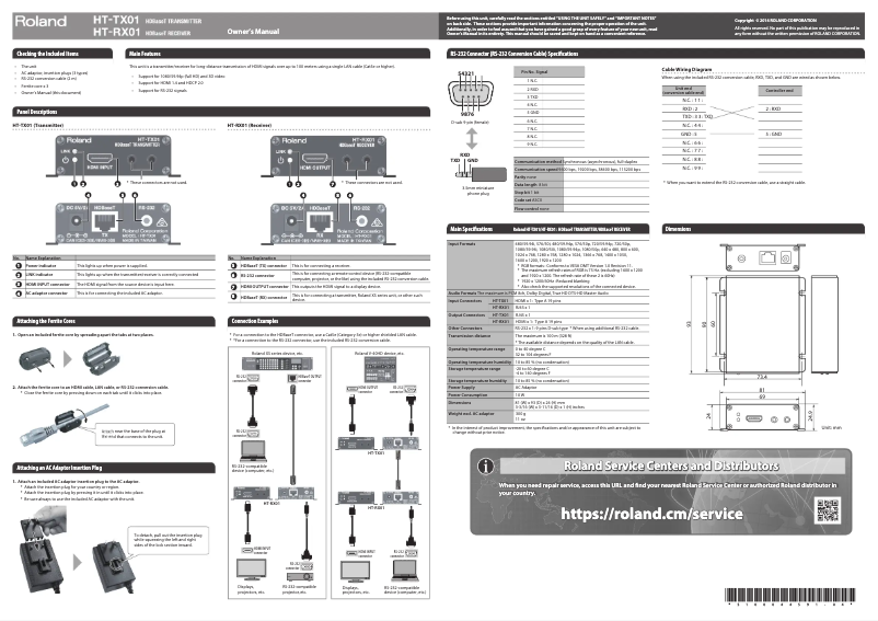 First page image of the manual for HT-RX01