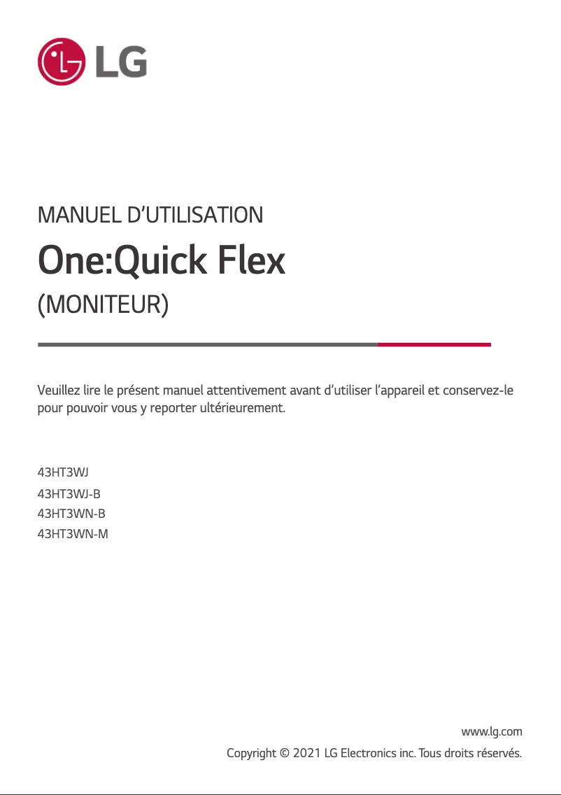 First page image of the manual for 43HT3WJ