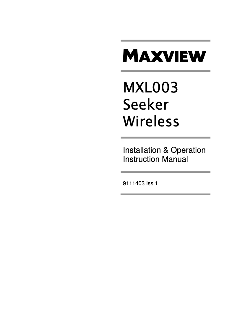 First page image of the manual for MXL003