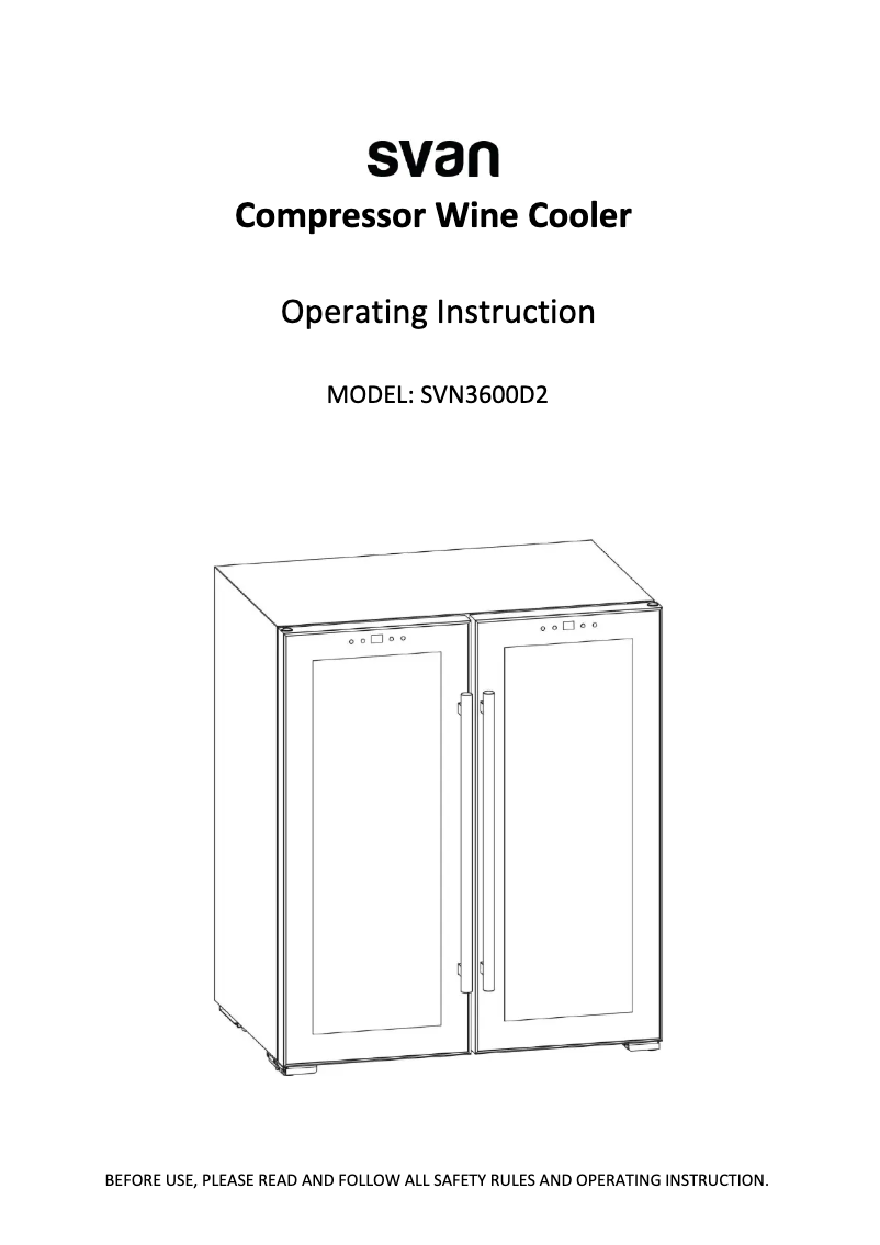 First page image of the manual for SVN3600D2