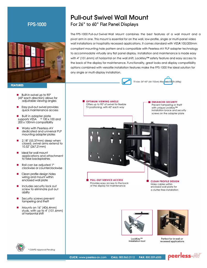 Page 1 of the manual User Manual Peerless-AV FPS-1000