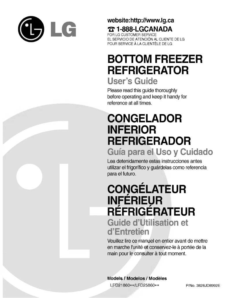 Page 1 of the manual User Manual LG GR-F218JQKA