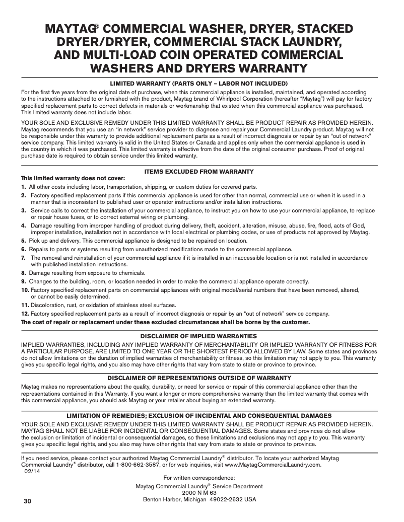 First page image of the manual for MLG26PDBWW