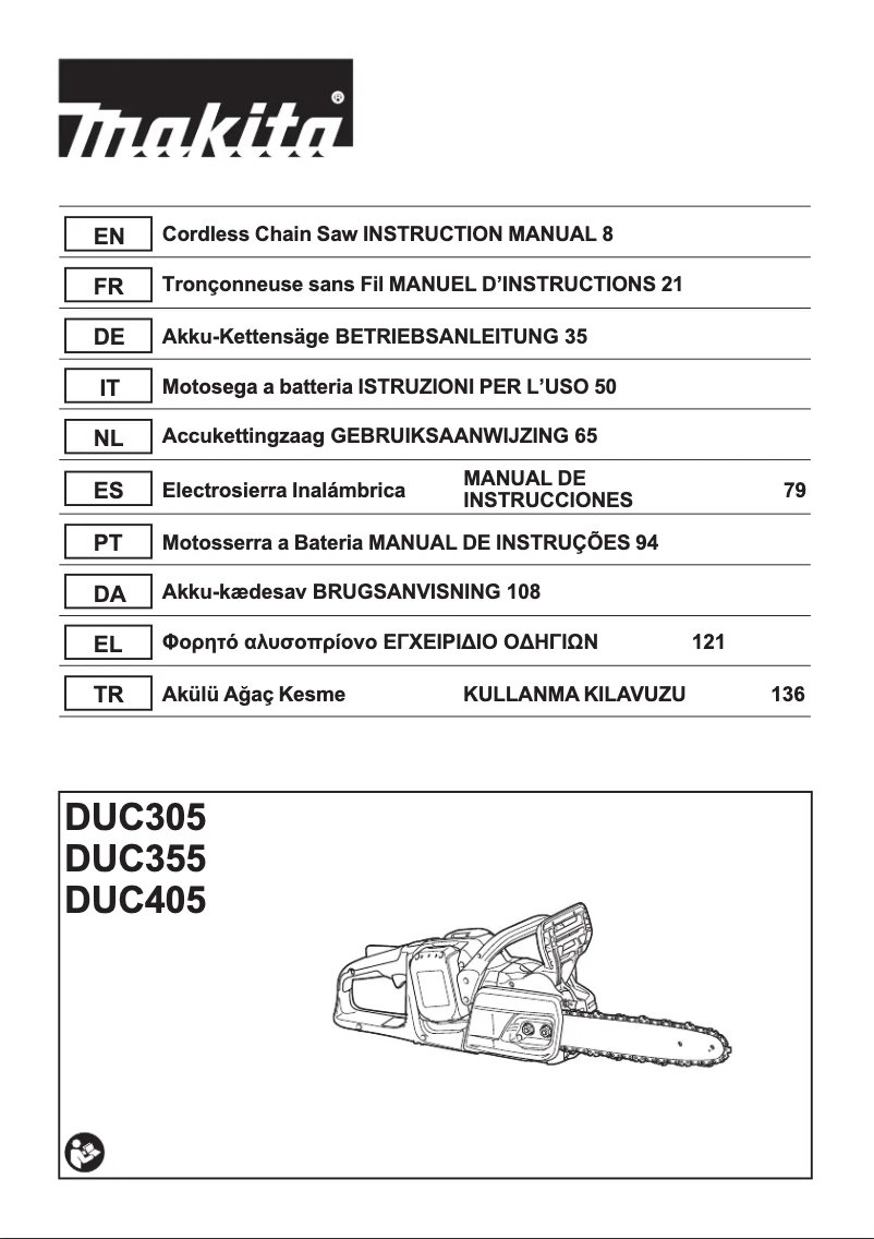 Page 1 of the manual User Manual Makita DUC405Z