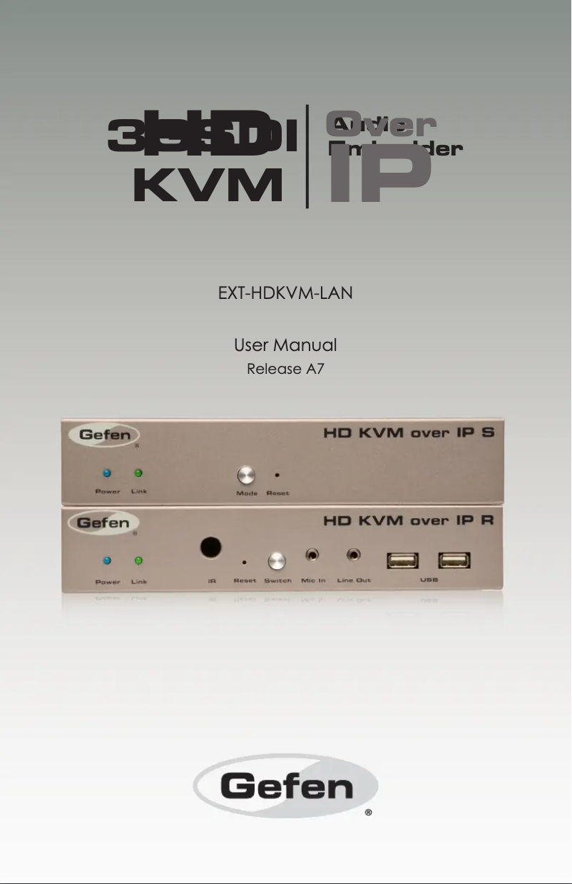 First page image of the manual for EXT-HDKVM-LAN