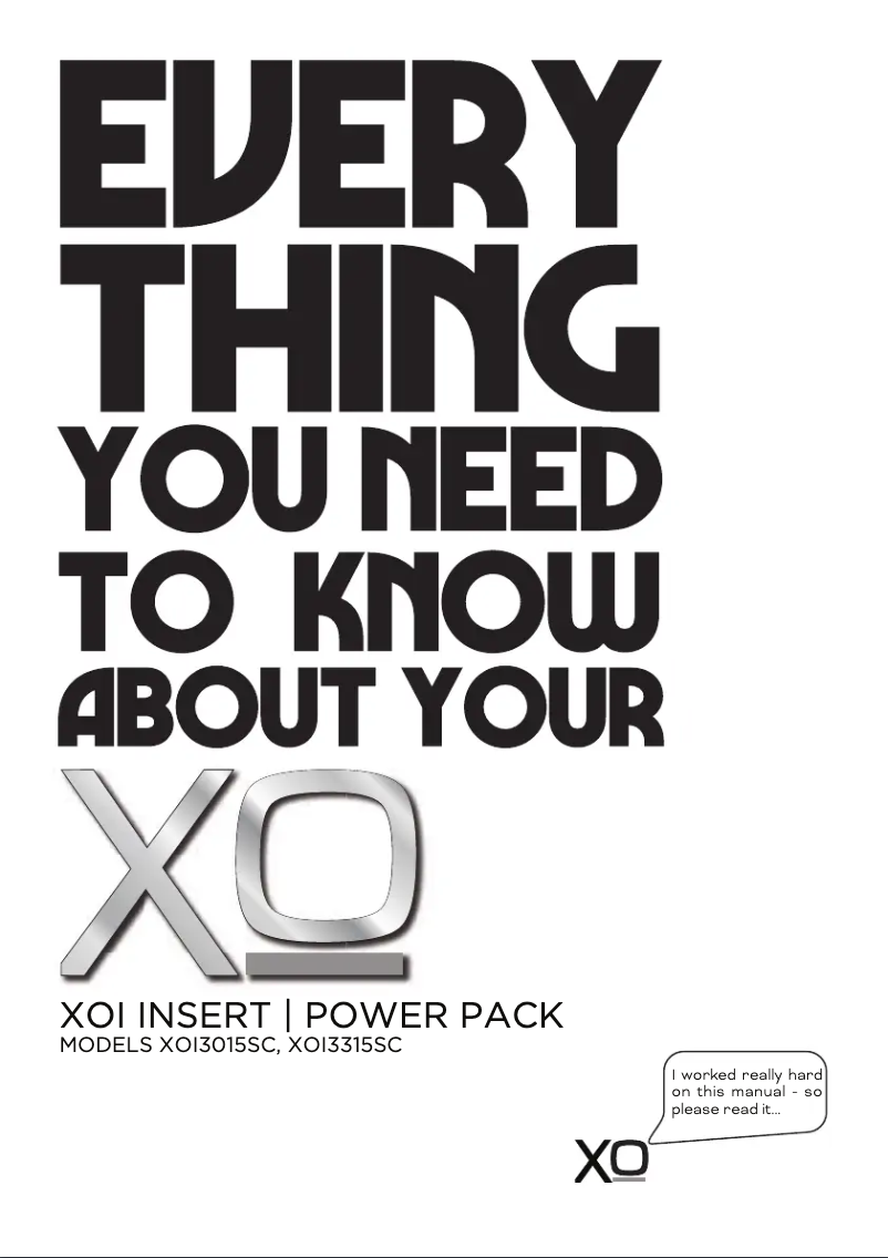 First page image of the manual for XOI3315SC